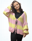Lines Stripe Tie-Front Cardigan