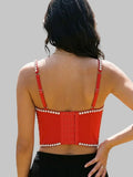 Red Rhinestone Top-Glamour & Style Mara