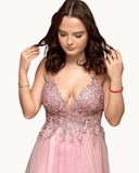 Elegantes rosa Maxikleid