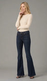 Low Waist Flared Jeans Cindy - Dark Blue Denim, Bodycon Fit & Elegant Flared Leg - Mara