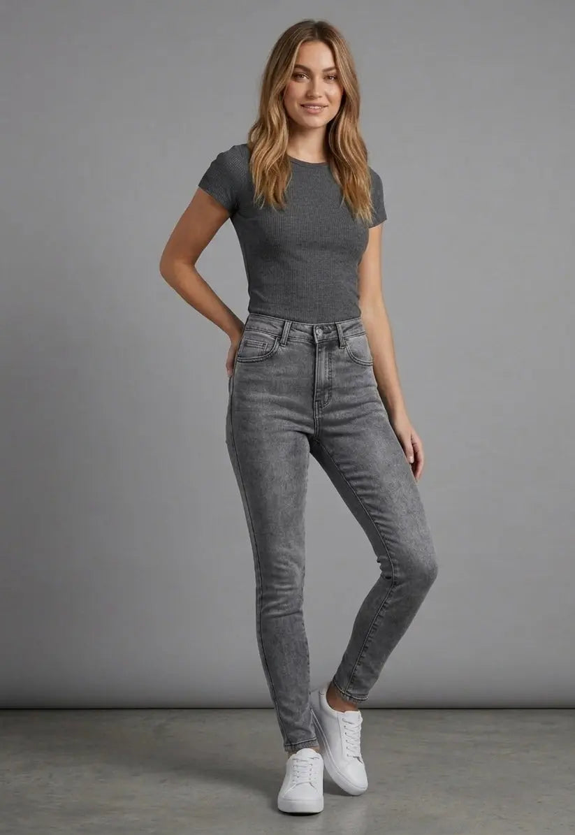 Grey skinny jeans "Leni" - modern everyday fit with perfect silhouette - Mara