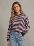 Theresa Pullover – Hochwertige mehrfarbig gestreifte Damenstrickware
