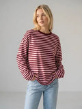 langarm Oversize gestreifte T‑Shirt Marie Mara