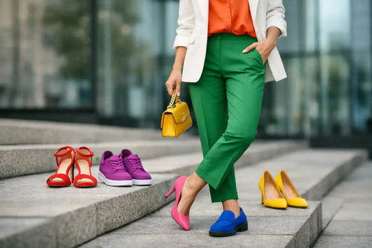 Farbige Schuhe mutig kombinieren leicht gemacht