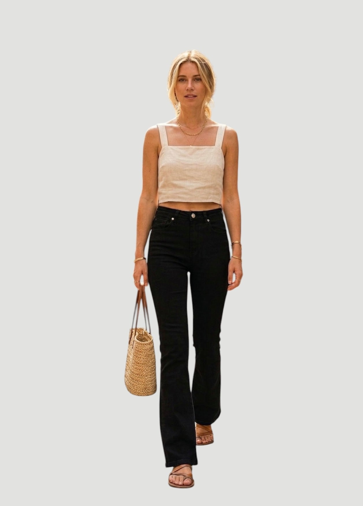 Flared schwarze Jeans Anna