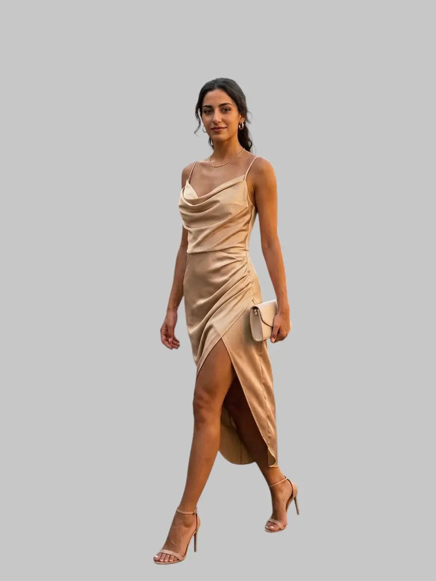 Midi Dress LANA – Elegantes Kleid mit Schlitz | Mara Mara