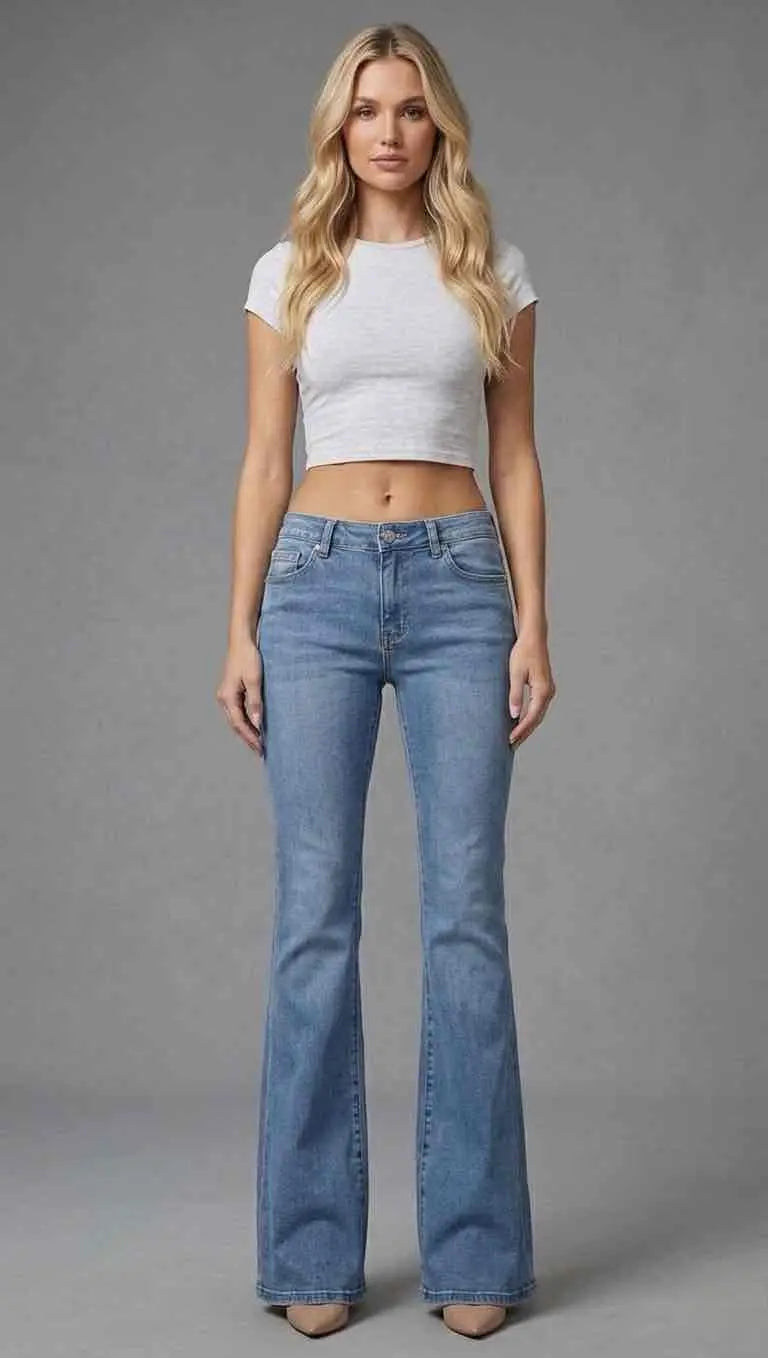 Low Waist Flared Jeans Clara - Body-hugging cut, flared leg & modern denim look Mara