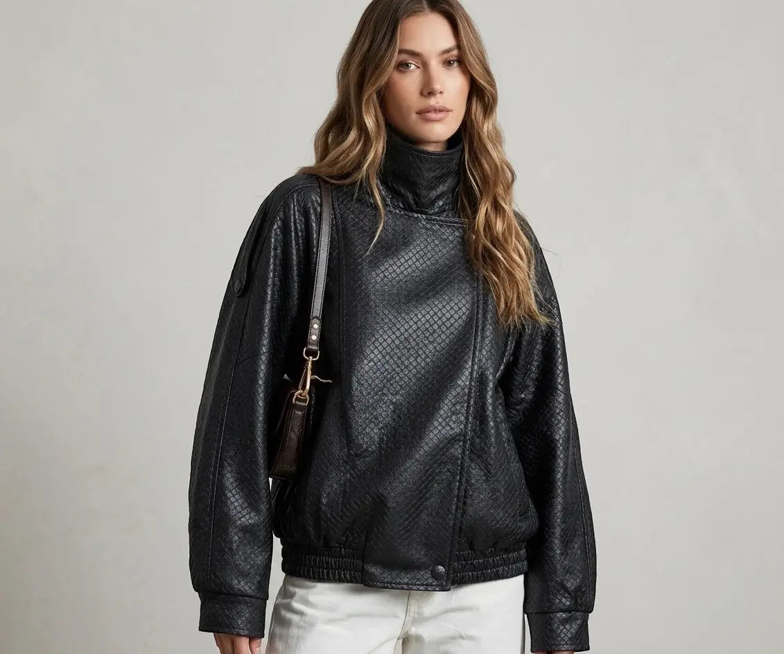 Jacket Louise - Black elegance with modern structure - Mara