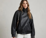 Jacket Louise - Black elegance with modern structure - Mara