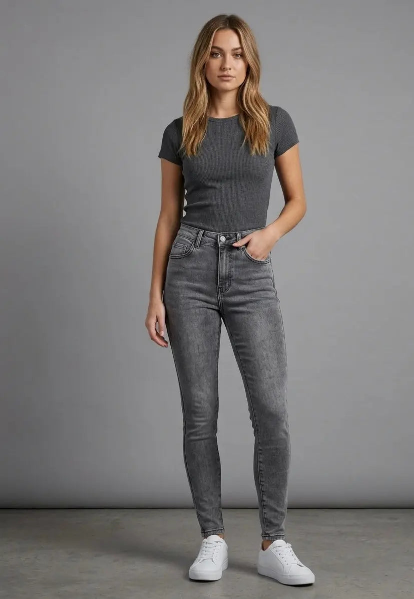 Grey skinny jeans "Leni" - modern everyday fit with perfect silhouette - Mara