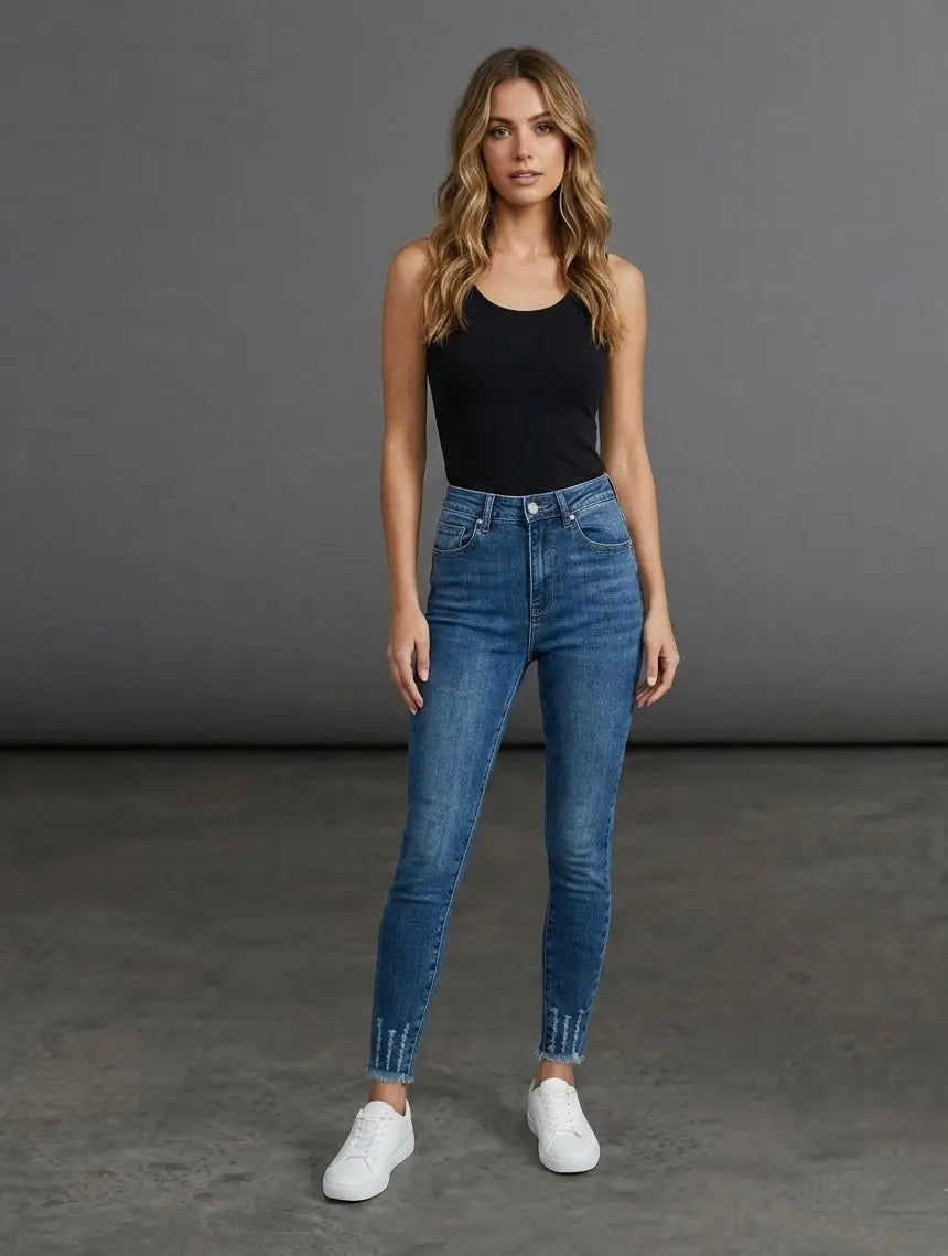 Blue Skinny Jeans Cindy – High Waist for a slim, feminine silhouette - Mara