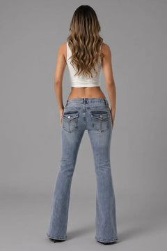 Low Waist Flared Jeans Tilda - Body-hugging cut, flared leg & modern hip look - Mara