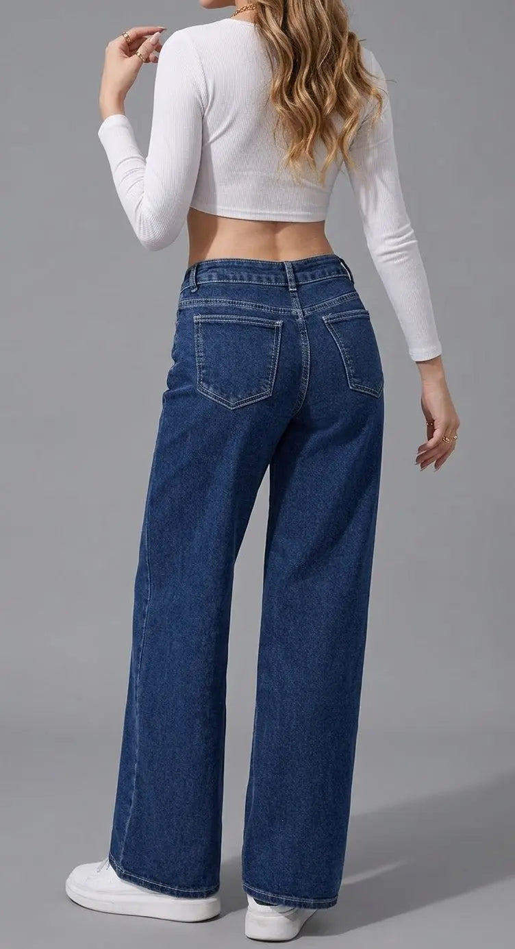 Wide Leg Jeans “Paula” – Low Waist Elegance. Modern fit. Everyday Confidence. - Mara