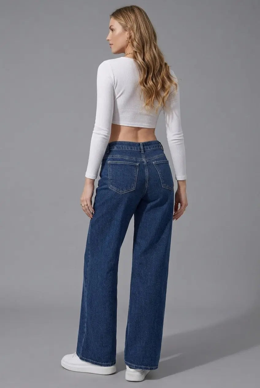 Wide Leg Jeans “Paula” – Low Waist Elegance. Modern fit. Everyday Confidence. - Mara