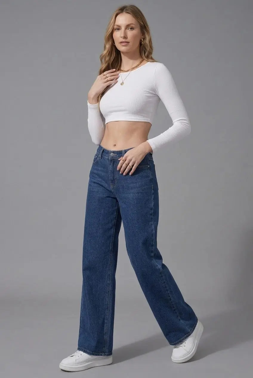 Wide Leg Jeans “Paula” – Low Waist Elegance. Modern fit. Everyday Confidence. - Mara