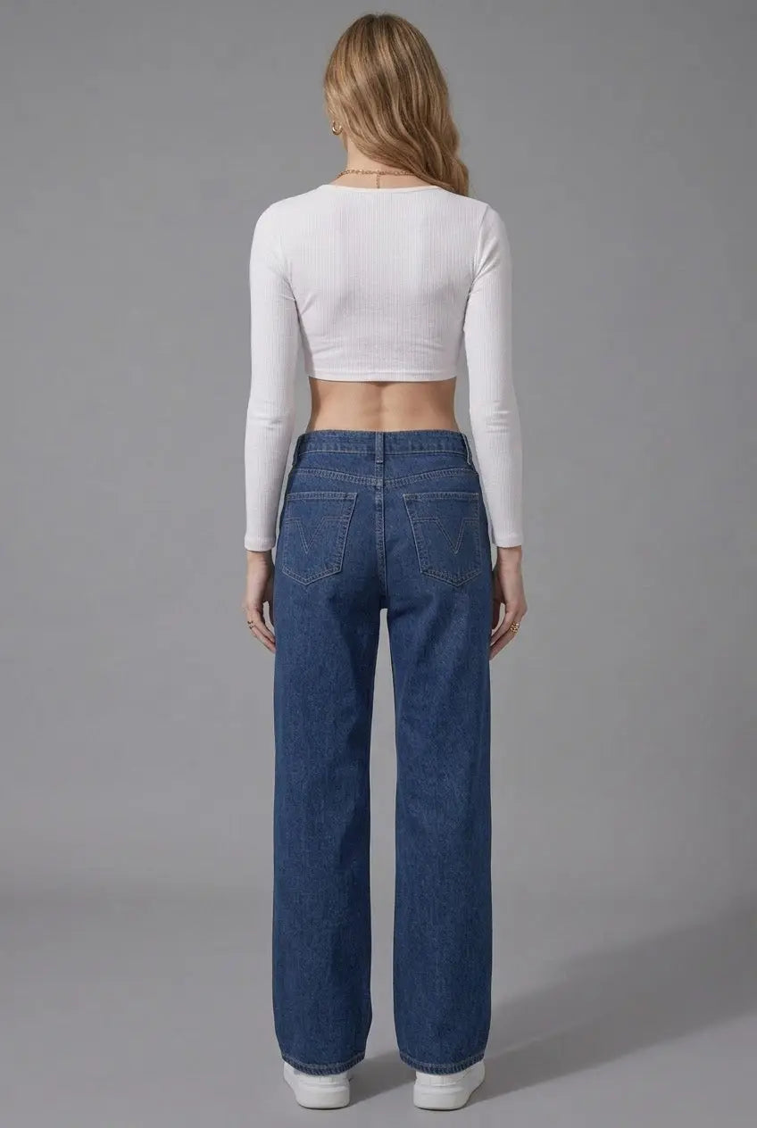 Wide Leg Jeans “Paula” – Low Waist Elegance. Modern fit. Everyday Confidence. - Mara
