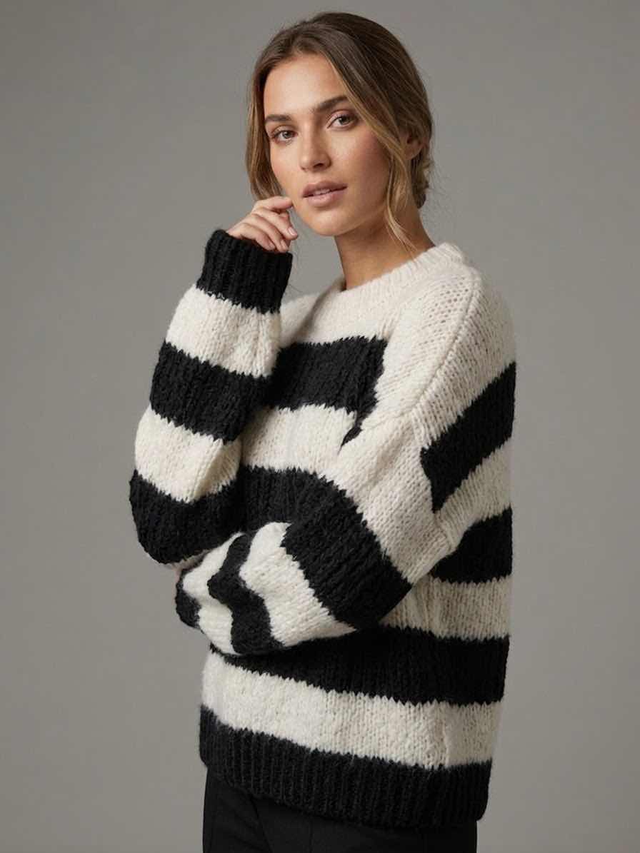 Striped Knit Sweater Maila – Cozy Texture, Modern Fit & Timeless Everyday Style Mara