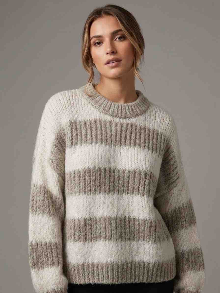 Striped Knit Sweater Maila – Cozy Texture, Modern Fit & Timeless Everyday Style Mara