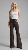 High Waist Dark Brown Flared Jeans Lotte  Sculpted Fit, Premium - Mara