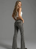 Low Waist Flared Jeans Liya – Vintage Wash, Sleek Fit & Modern Retro Style - Mara