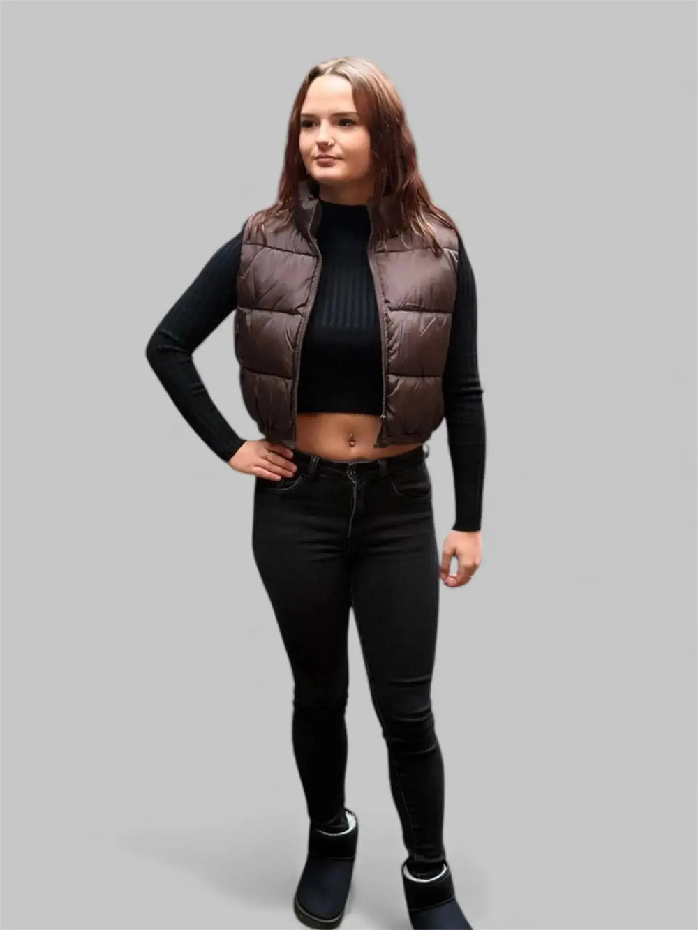 Dark Brown Vest Nina — Chic Everyday Layering Piece Mara