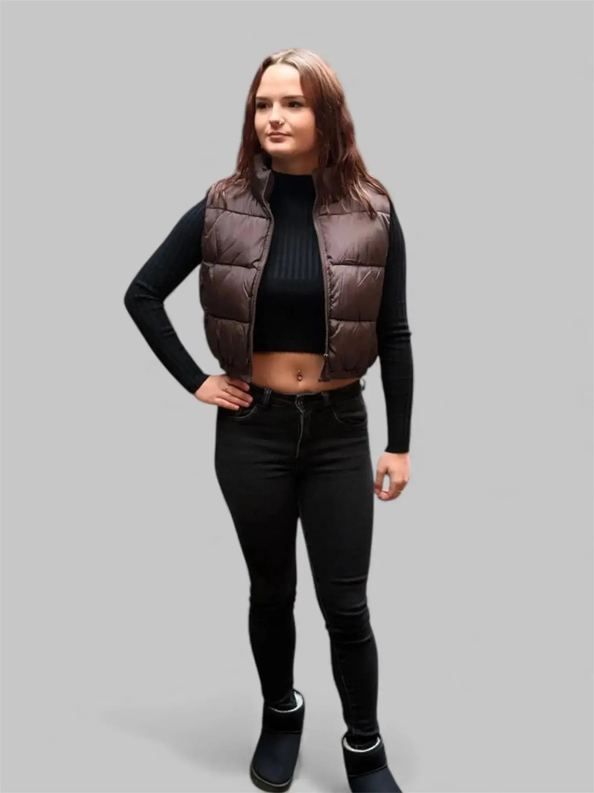 Dark Brown Vest Nina — Chic Everyday Layering Piece Mara