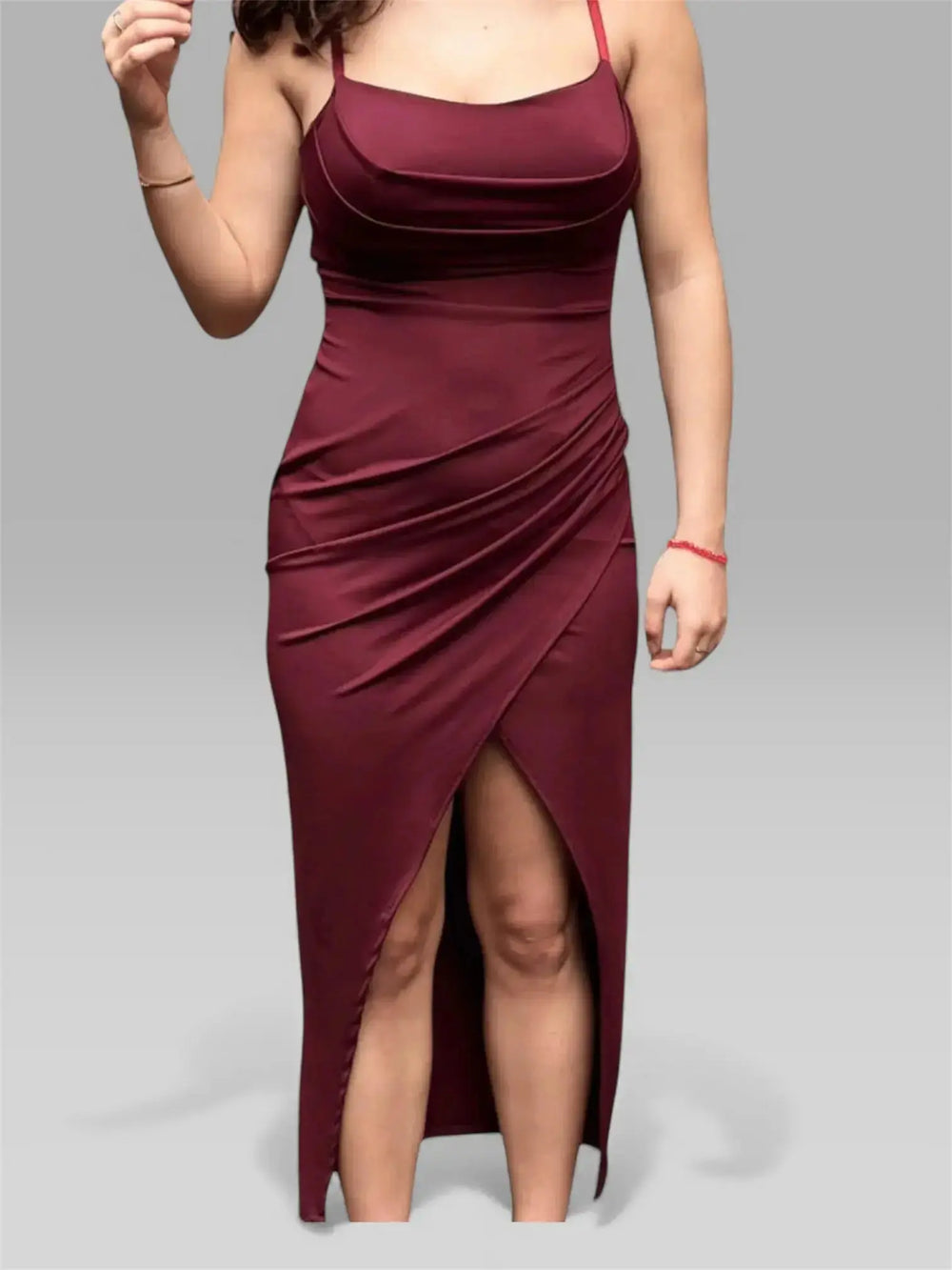 MIDI DRESS LANA - Elegant dress with slit | Mara Mara