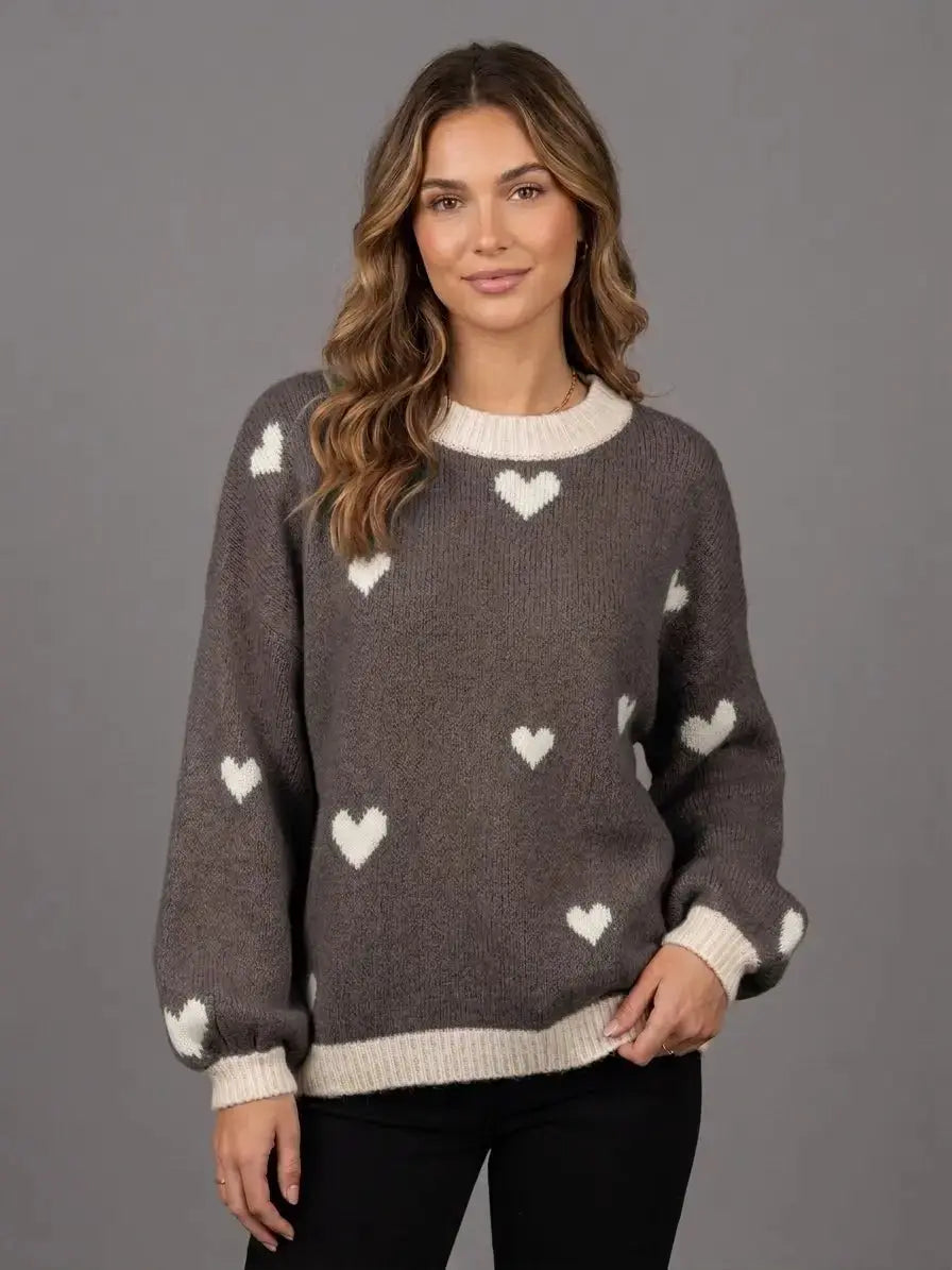 Martha Sweater – Premium Heart‑Pattern Women’s Knitwear in Multiple Colours