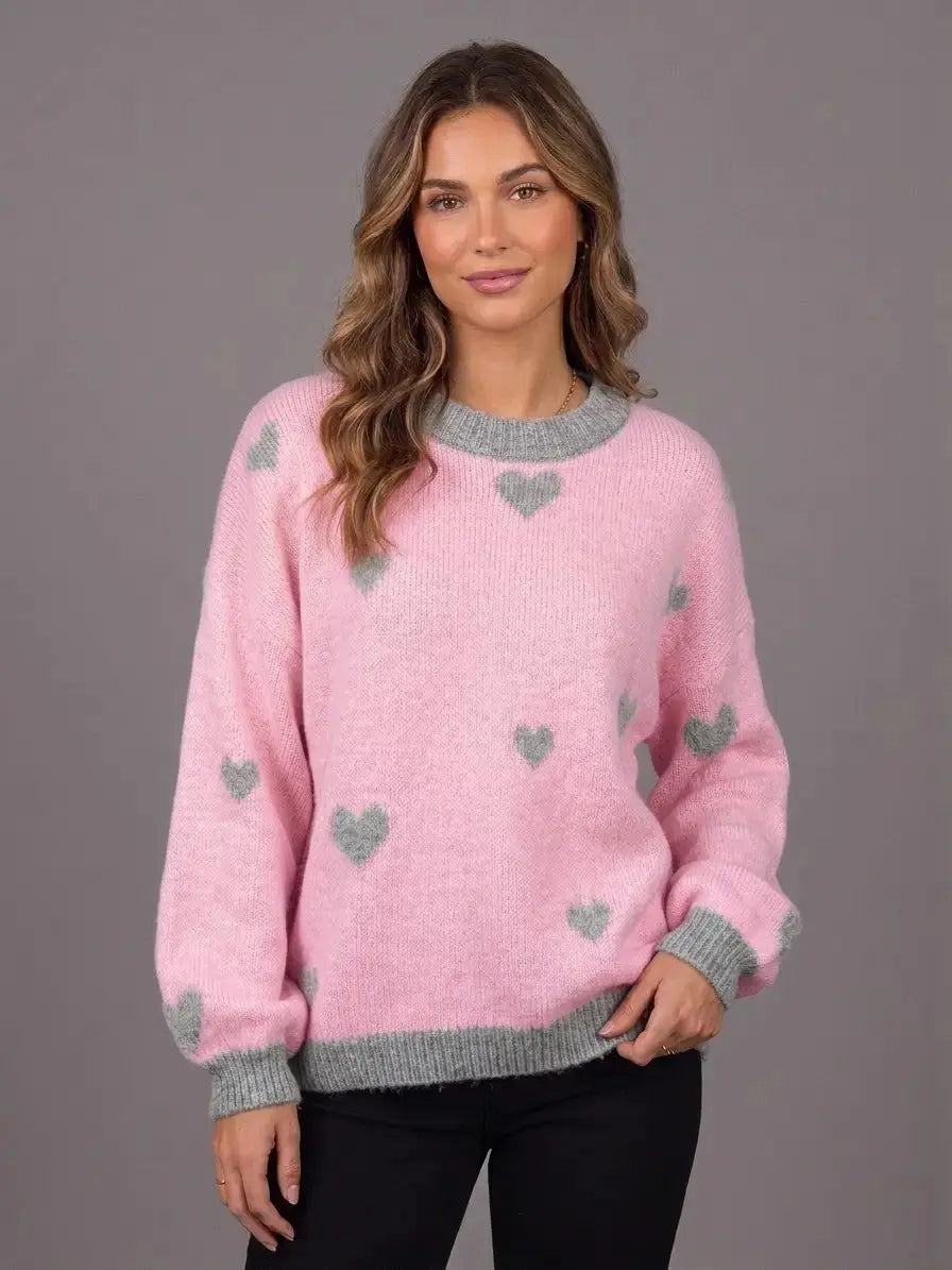 Martha Sweater – Premium Heart‑Pattern Women’s Knitwear in Multiple Colours