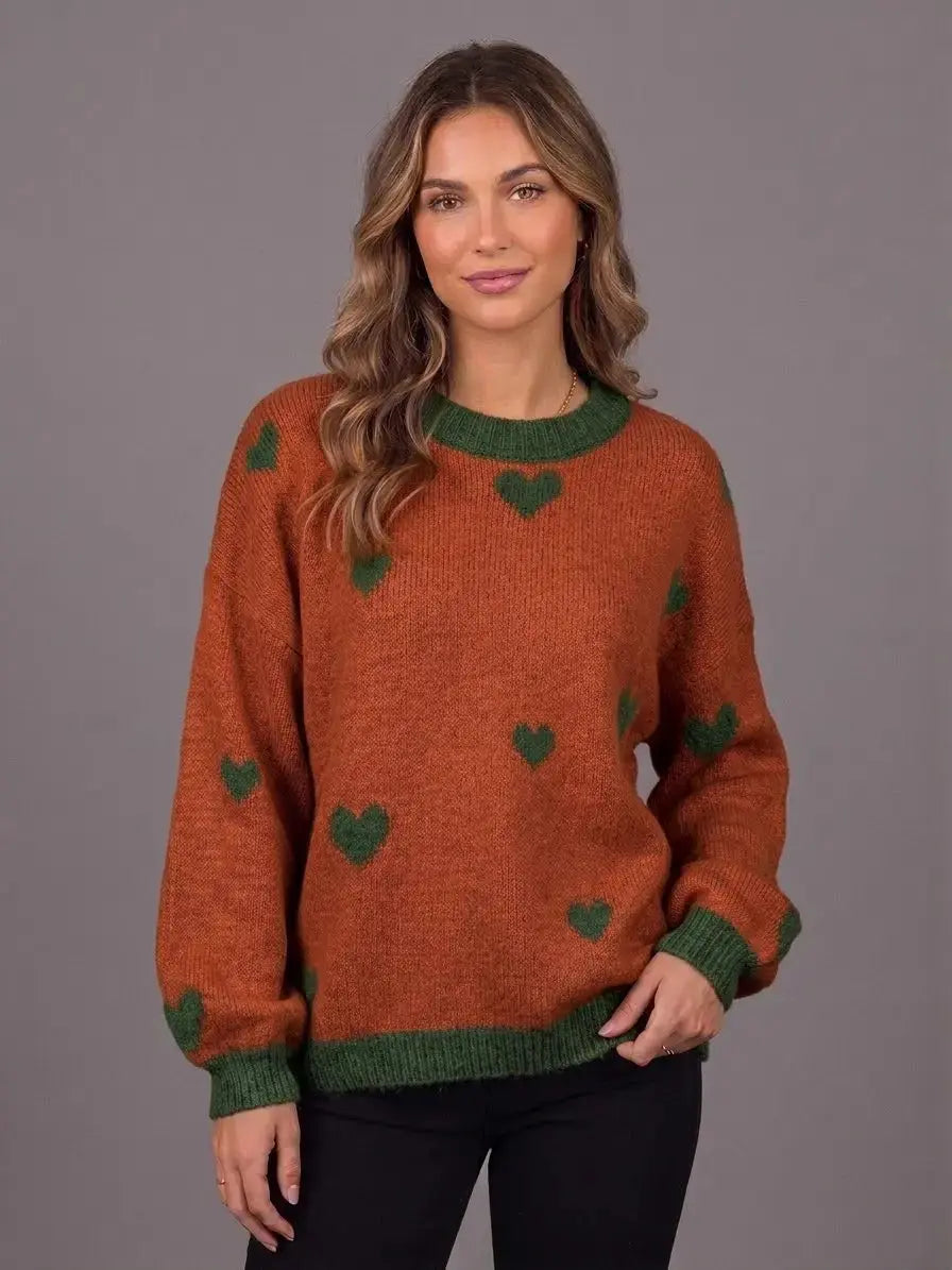 Martha Sweater – Premium Heart‑Pattern Women’s Knitwear in Multiple Colours