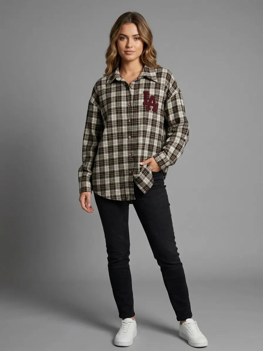 Blouse Ronja – Modern Check Pattern Blouse for Everyday Style | Mara