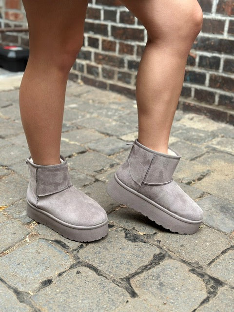 Stiefeletten Susi Dunkelbraun/Grau/Schwarz