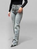 Glitzer Wide Legs Jeans „Kinga“ – Glamour trifft Coolness