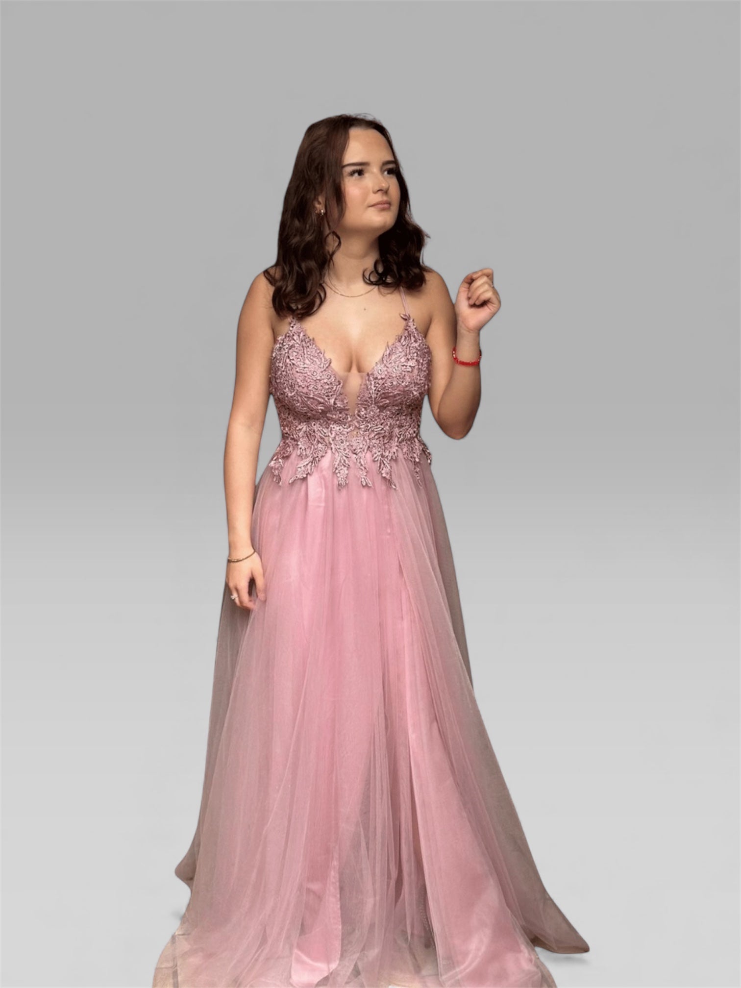 Elegantes rosa Maxikleid