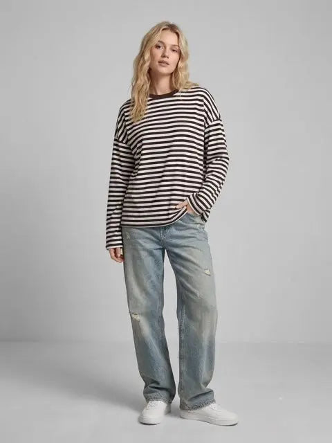 langarm Oversize gestreifte T‑Shirt Marie Mara