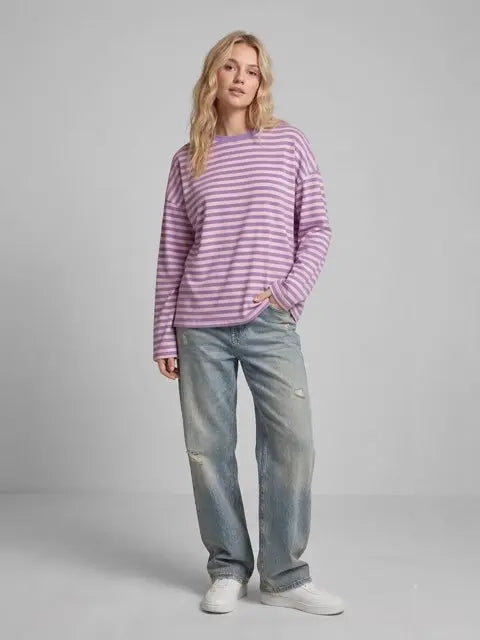 langarm Oversize gestreifte T‑Shirt Marie Mara